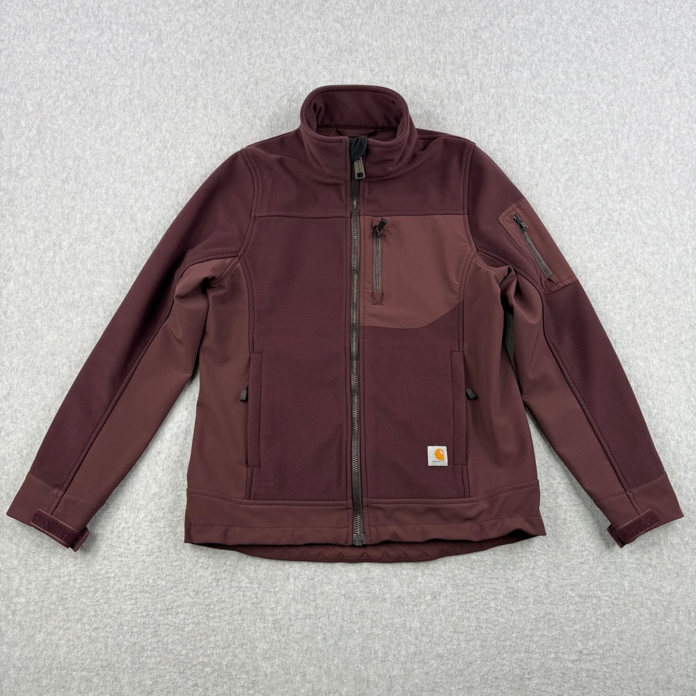 Carhartt Jacket Womens Small Burgundy Crowley Softshell Full Zip Gorpcore